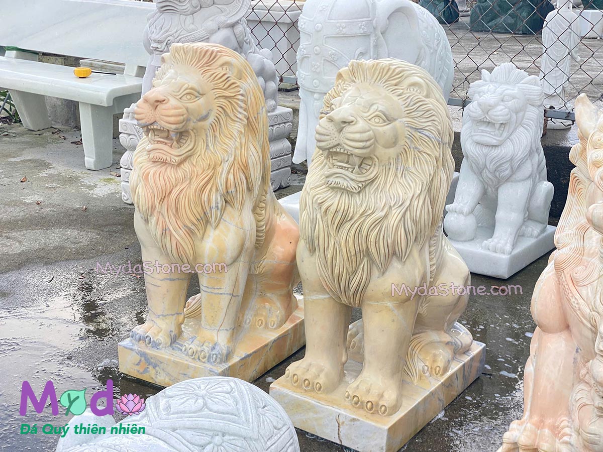 Tượng Sư Tử để Lăng Mộ đá Cà Rốt Vàng