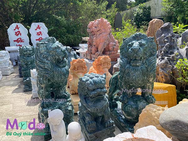 Tượng Sư Tử để Lăng Mộ đá Xanh Ấn Độ