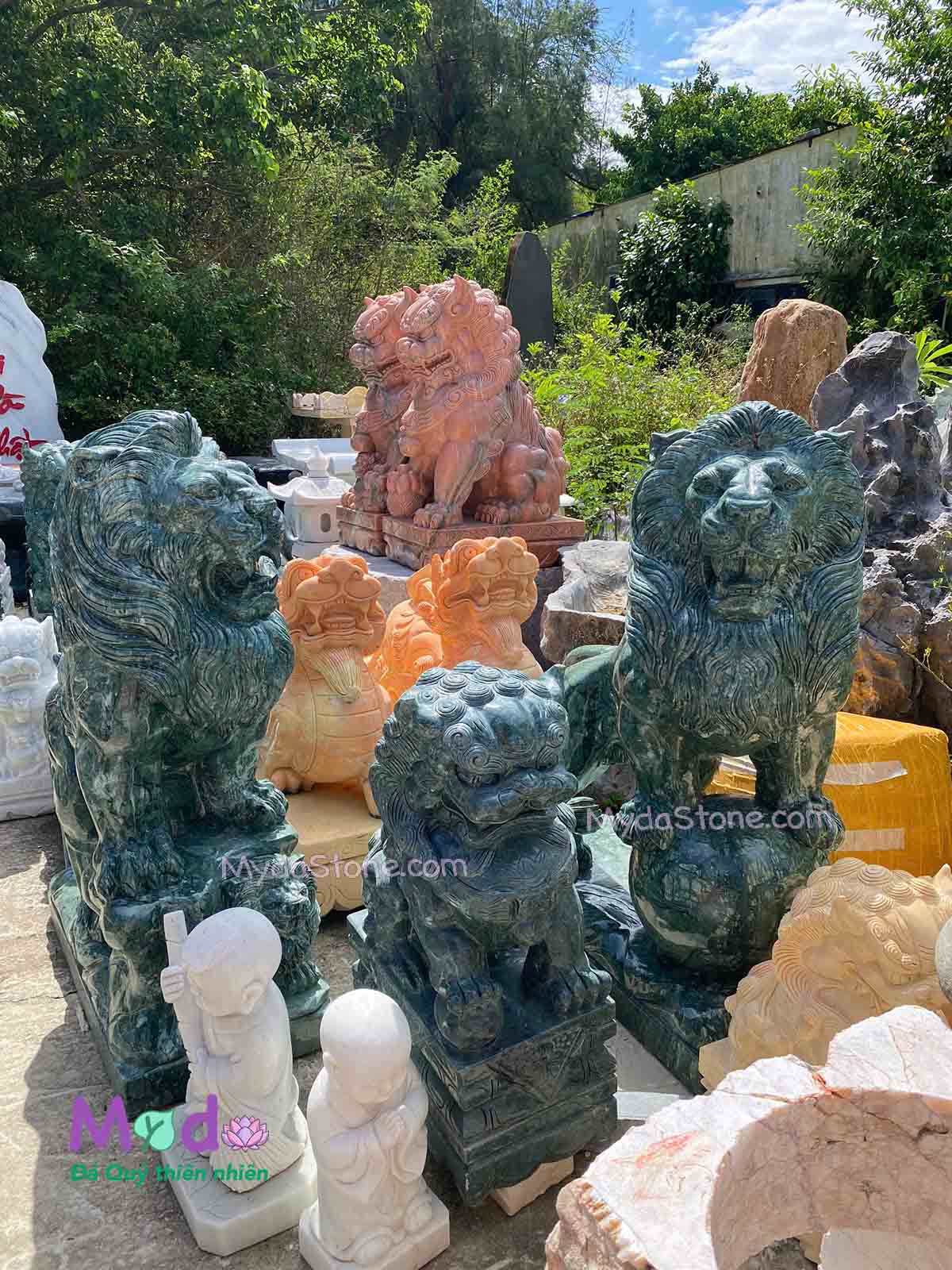 Tượng Sư Tử để Lăng Mộ đá Xanh Ấn Độ
