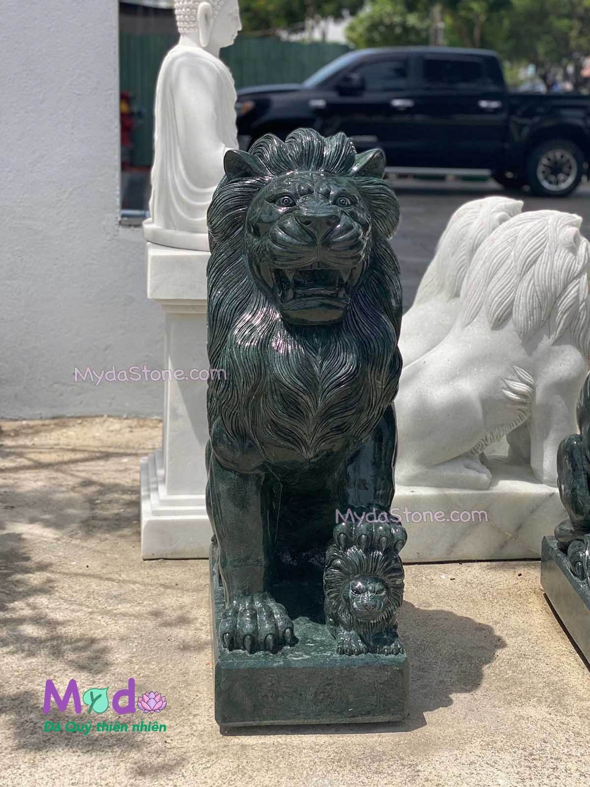 Tượng Sư Tử để Lăng Mộ đá Xanh Ấn Độ