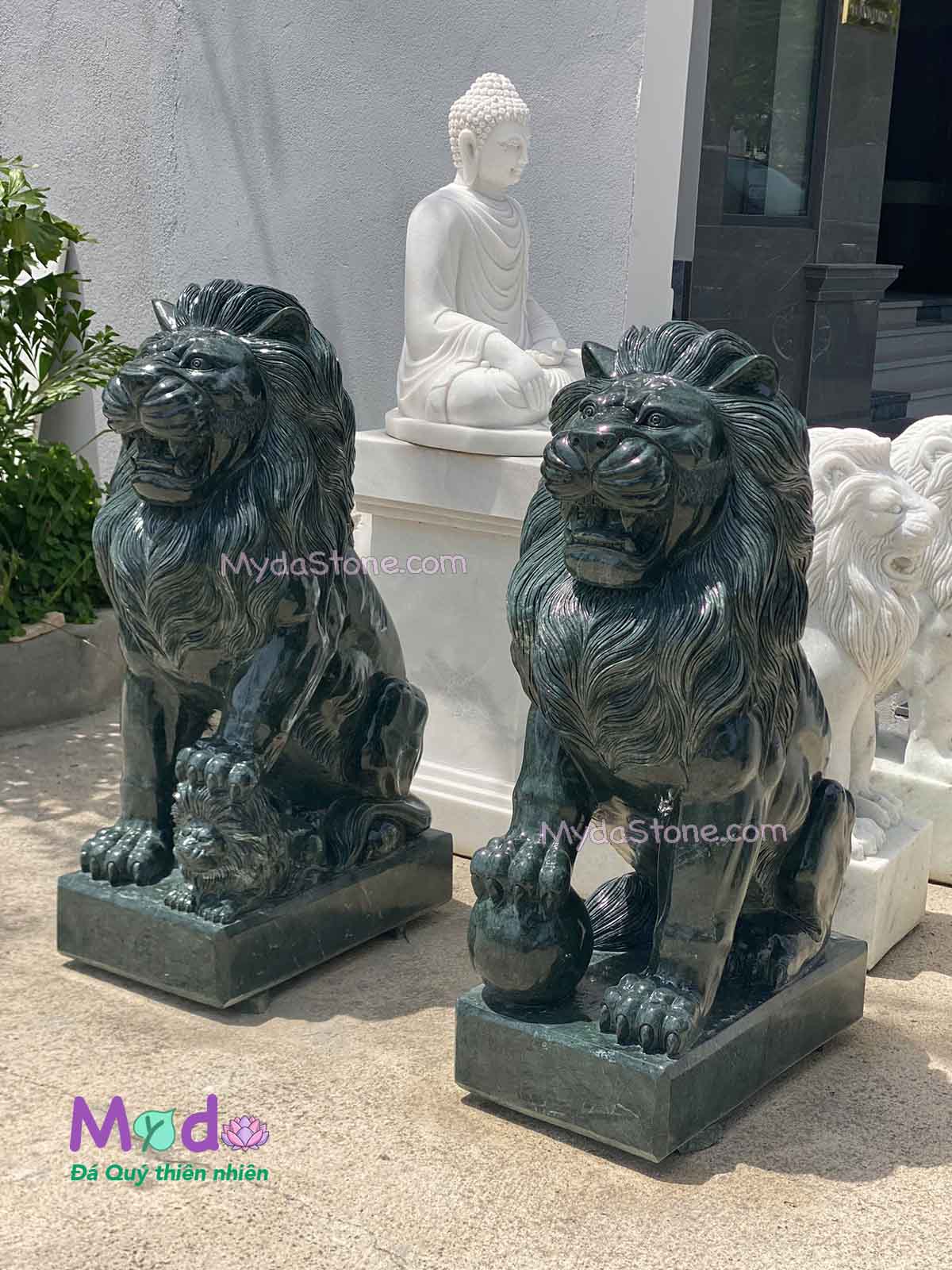 Tượng Sư Tử để Lăng Mộ đá Xanh Ấn Độ