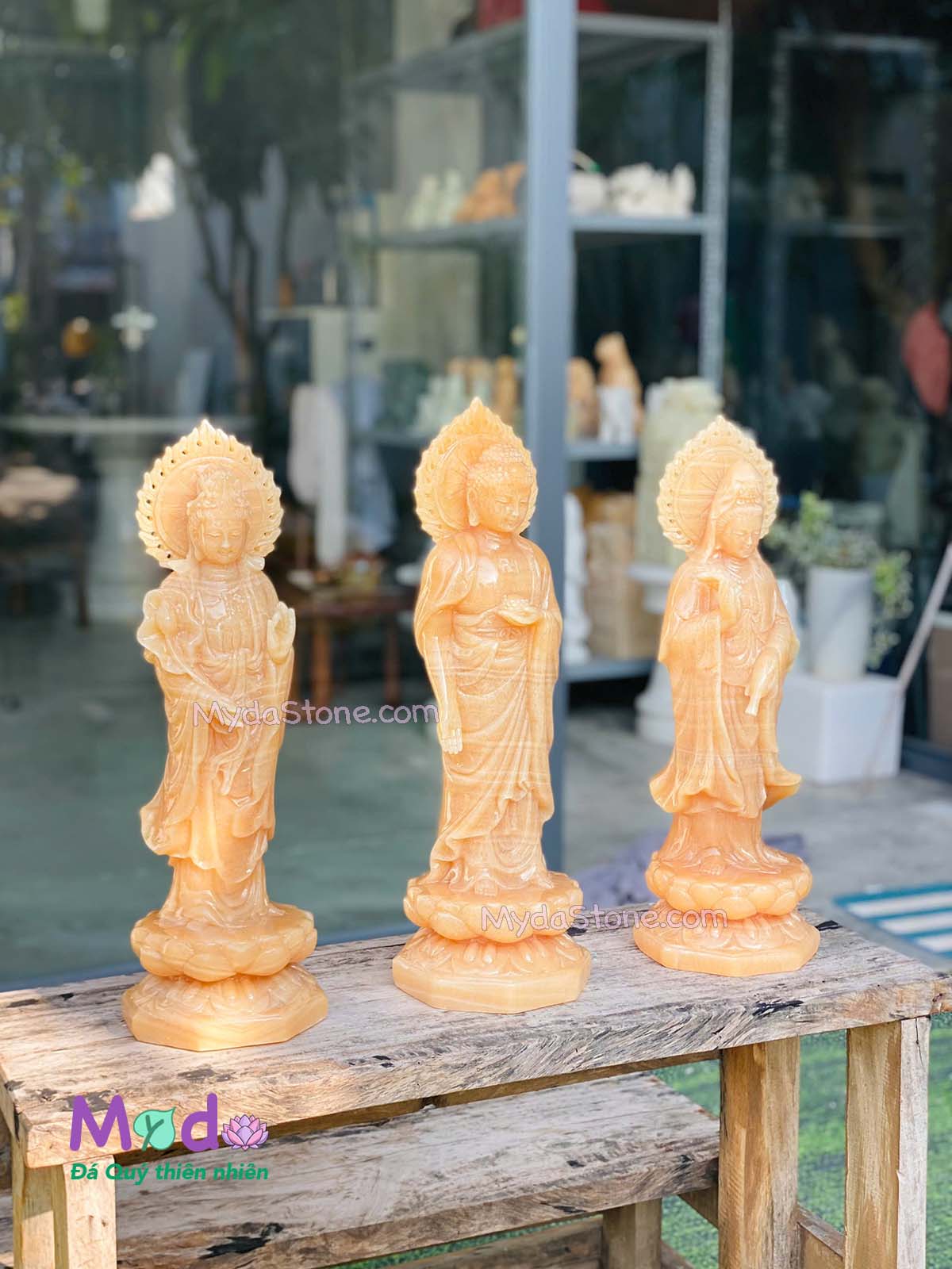 Bộ tượng Tây Phương Tam Thánh đá Ngọc Hoàng Long