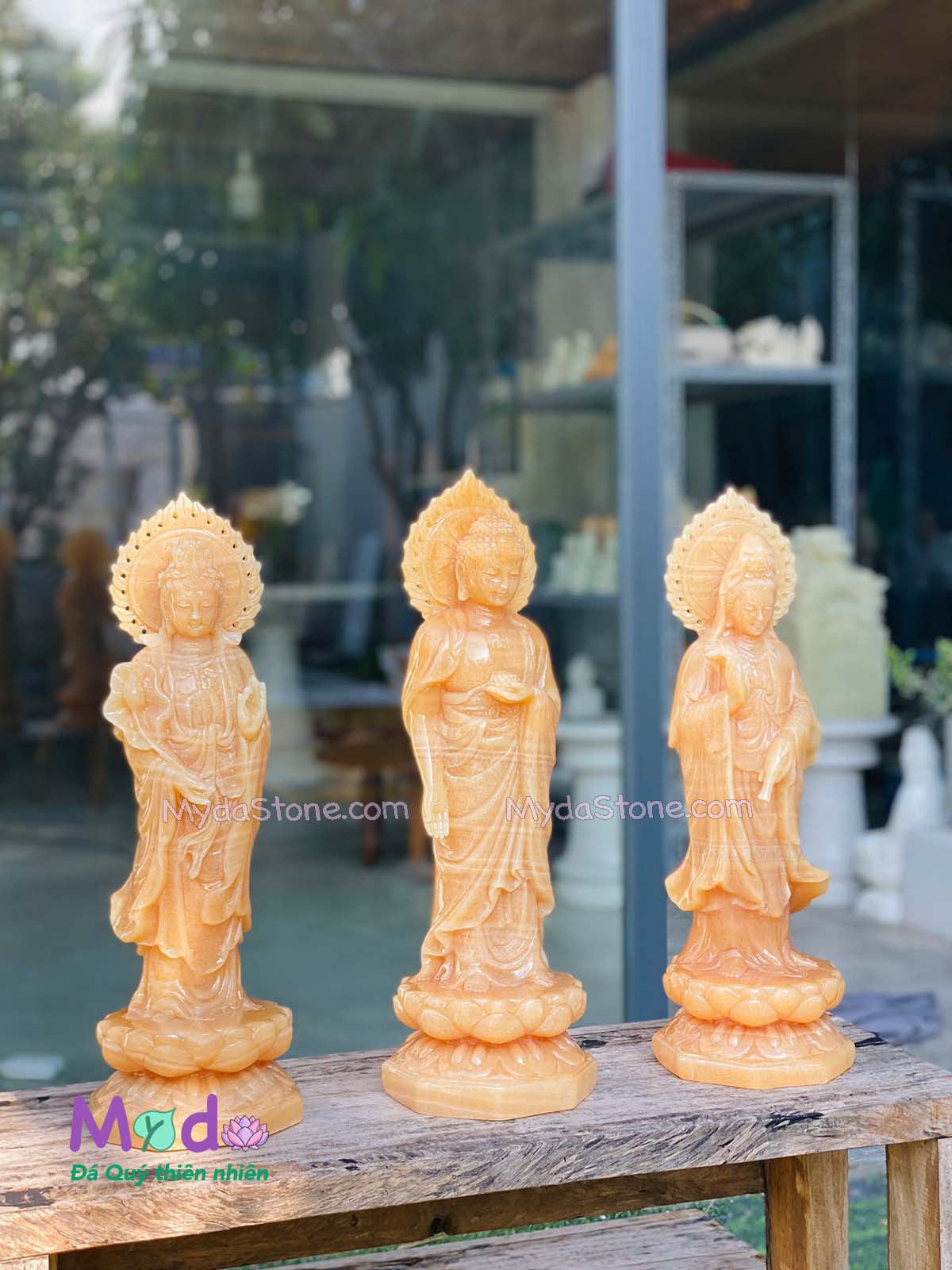 Bộ tượng Tây Phương Tam Thánh đá Ngọc Hoàng Long
