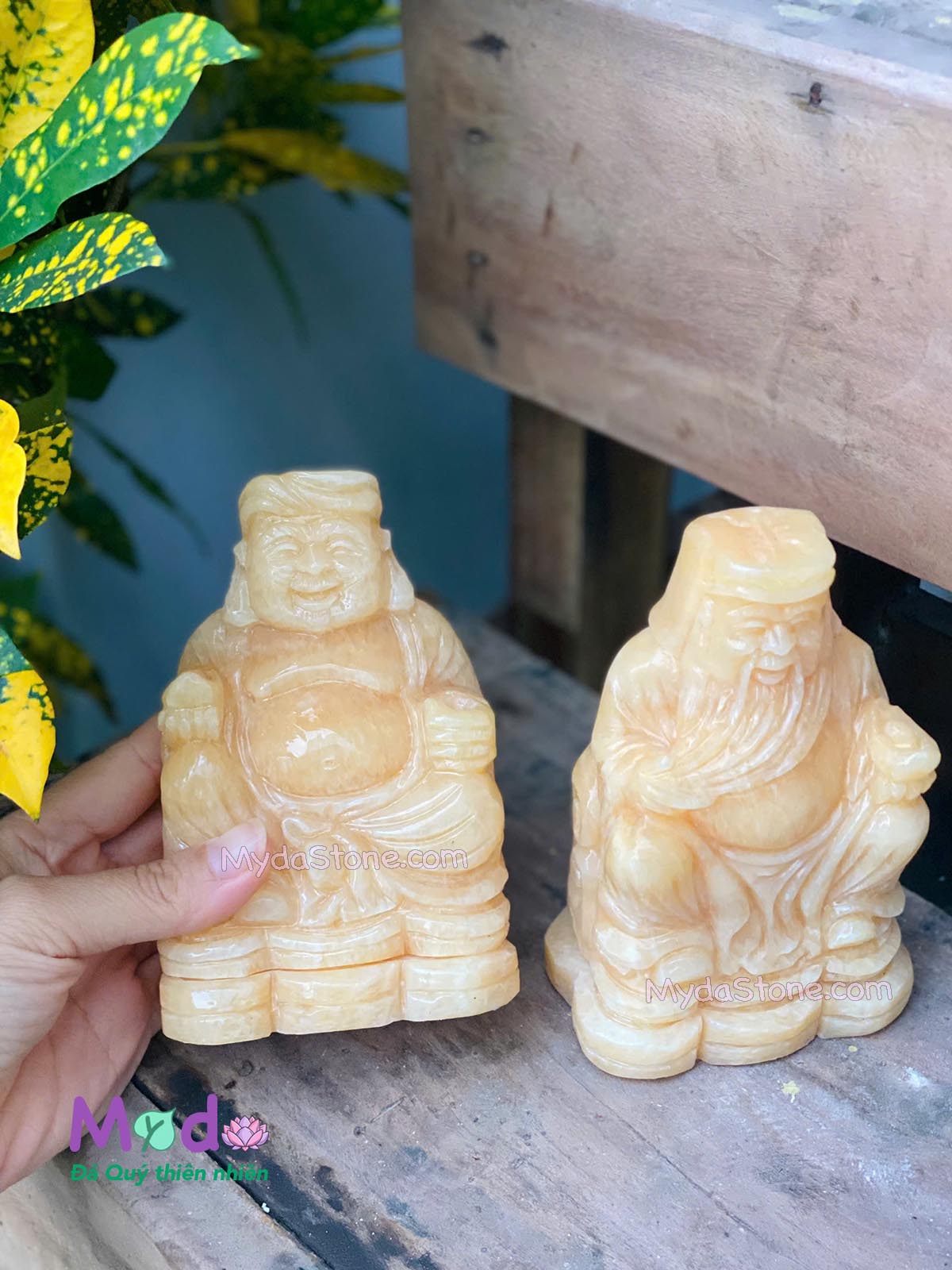 Tượng Thần Tài Ông Địa đá Ngọc Hoàng Long