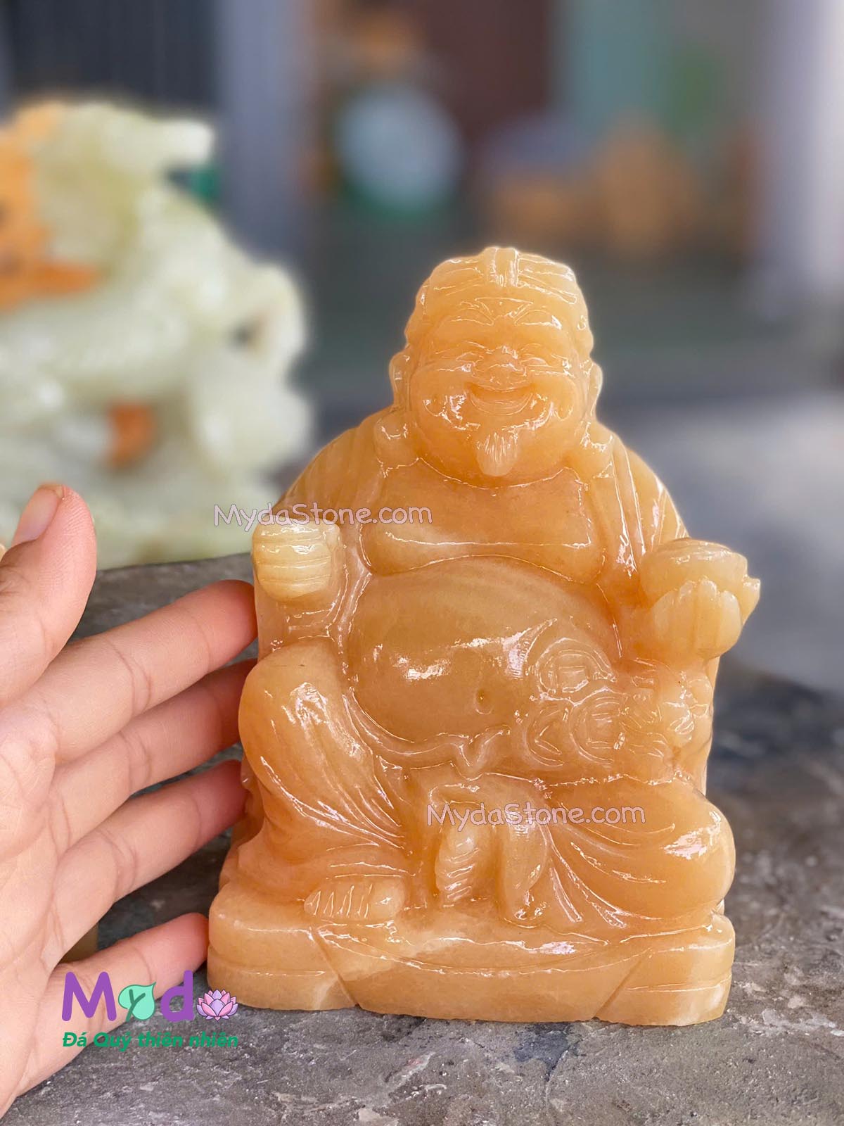 Tượng Thần Tài Ông Địa đá Ngọc Hoàng Long