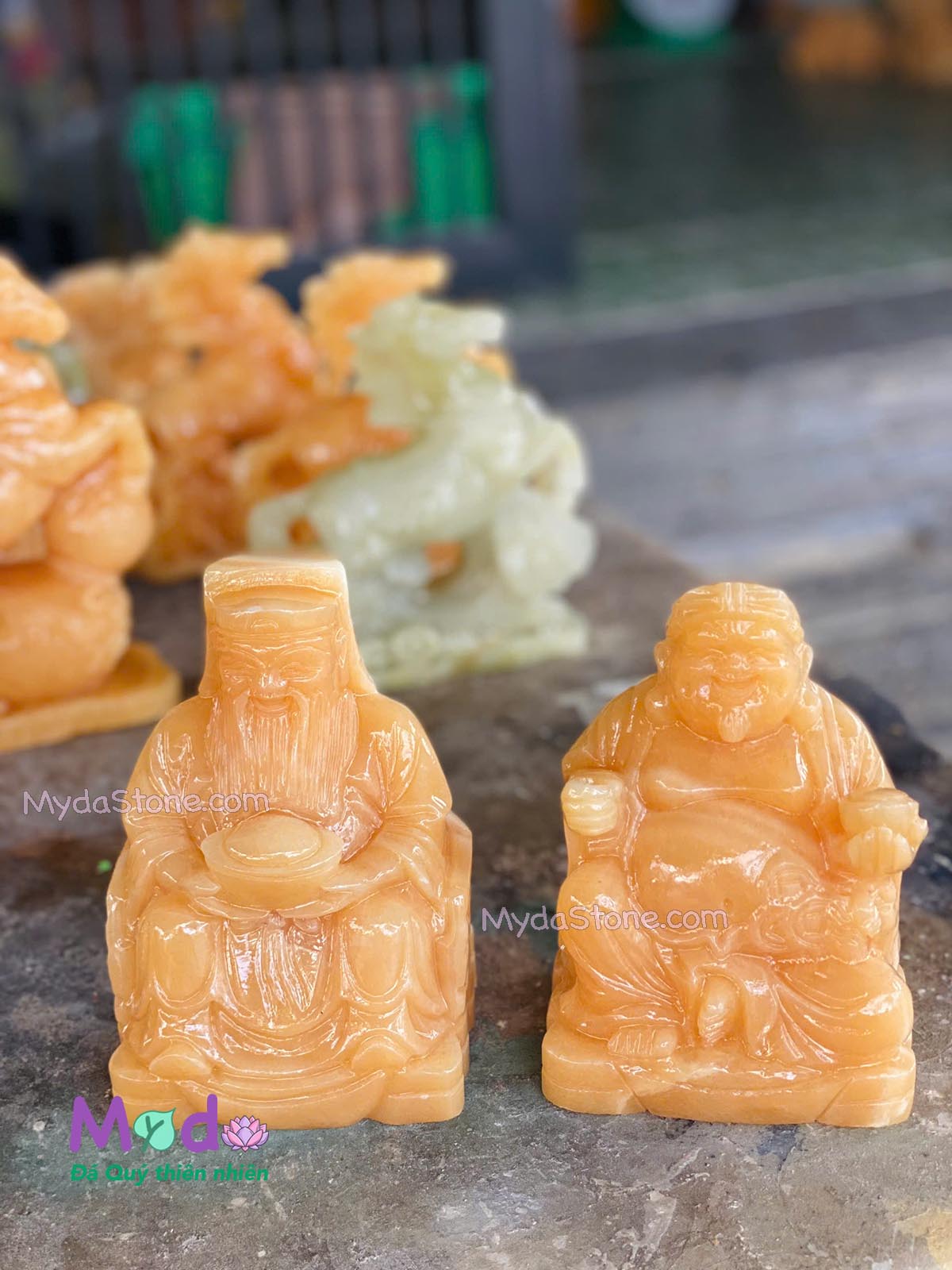 Tượng Thần Tài Ông Địa đá Ngọc Hoàng Long