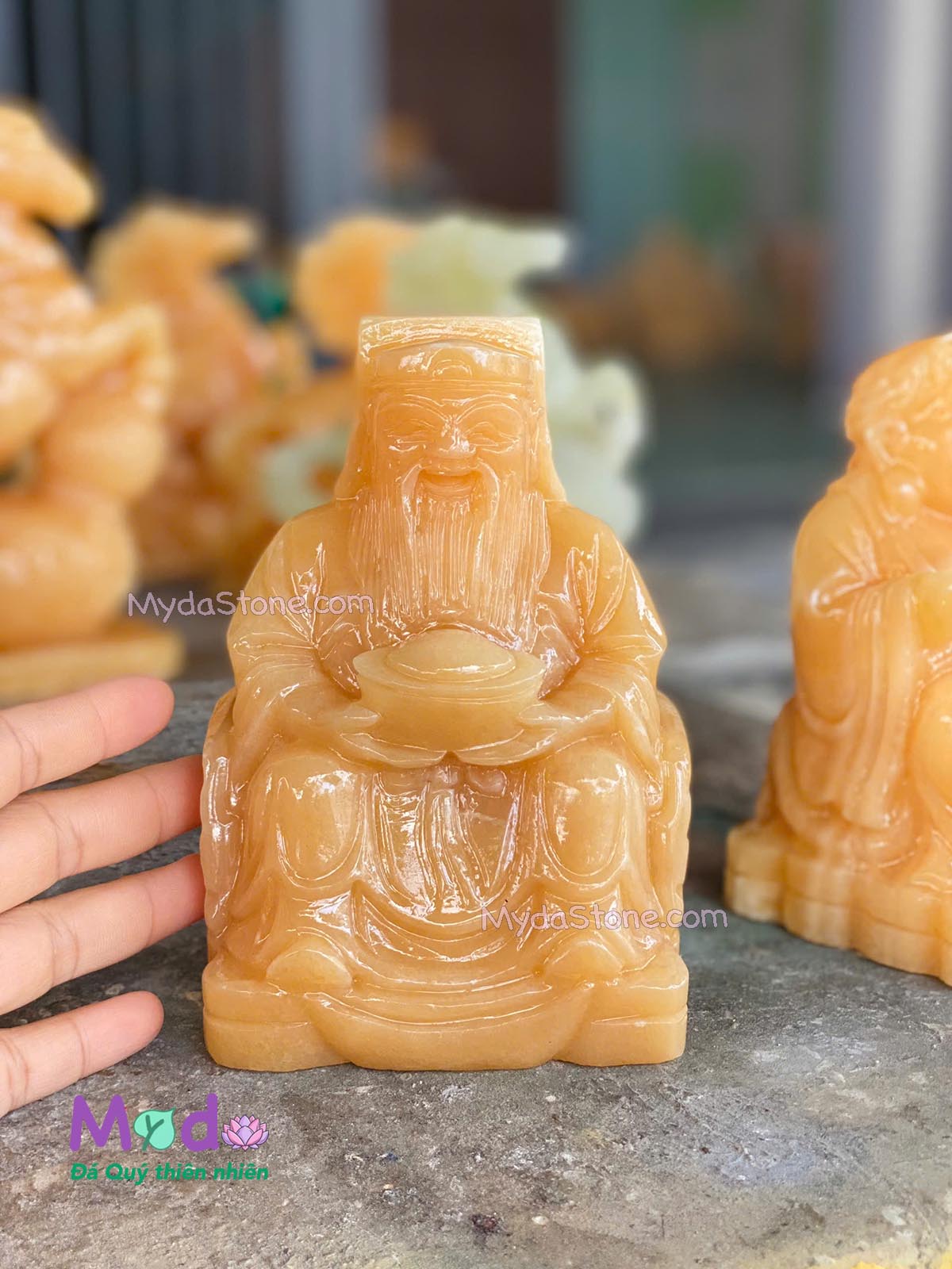 Tượng Thần Tài Ông Địa đá Ngọc Hoàng Long