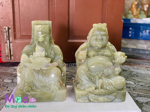 Tượng Thần Tài Ông Địa đá Ngọc Xanh Pakistan