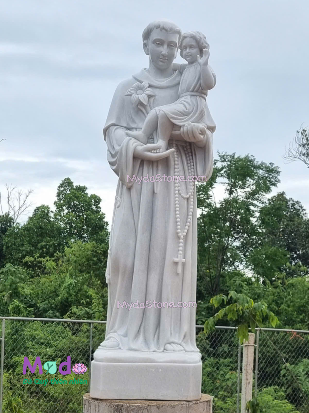 Tượng Thánh An Tôn đá Cẩm Thạch Trắng