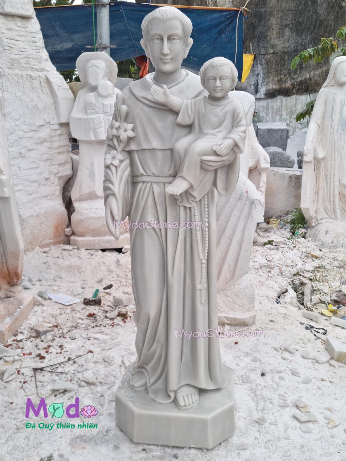 Tượng Thánh An Tôn đá Cẩm Thạch Trắng