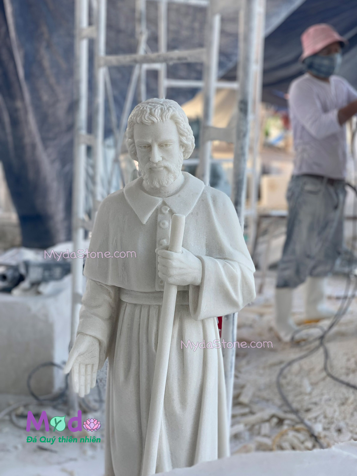 Tượng Thánh TôMa đá Cẩm Thạch Trắng