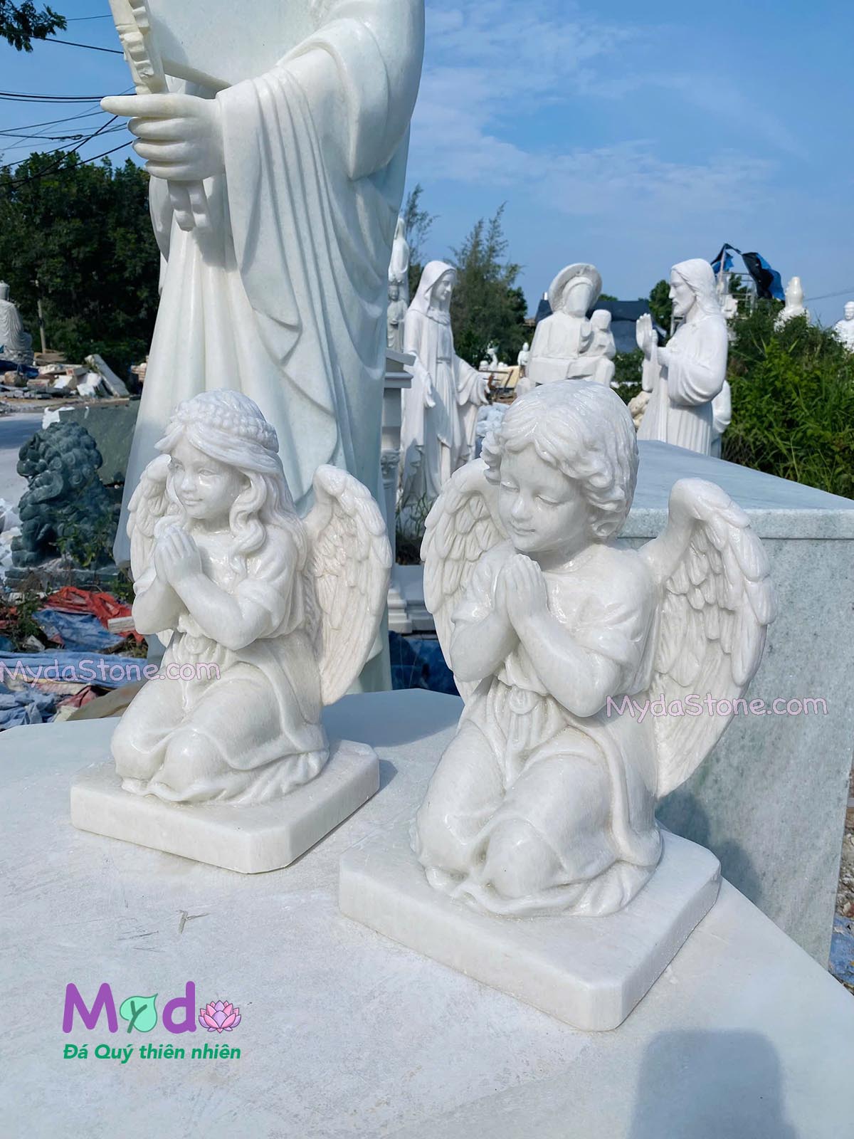 Tượng Thiên Thần đá Cẩm Thạch Trắng