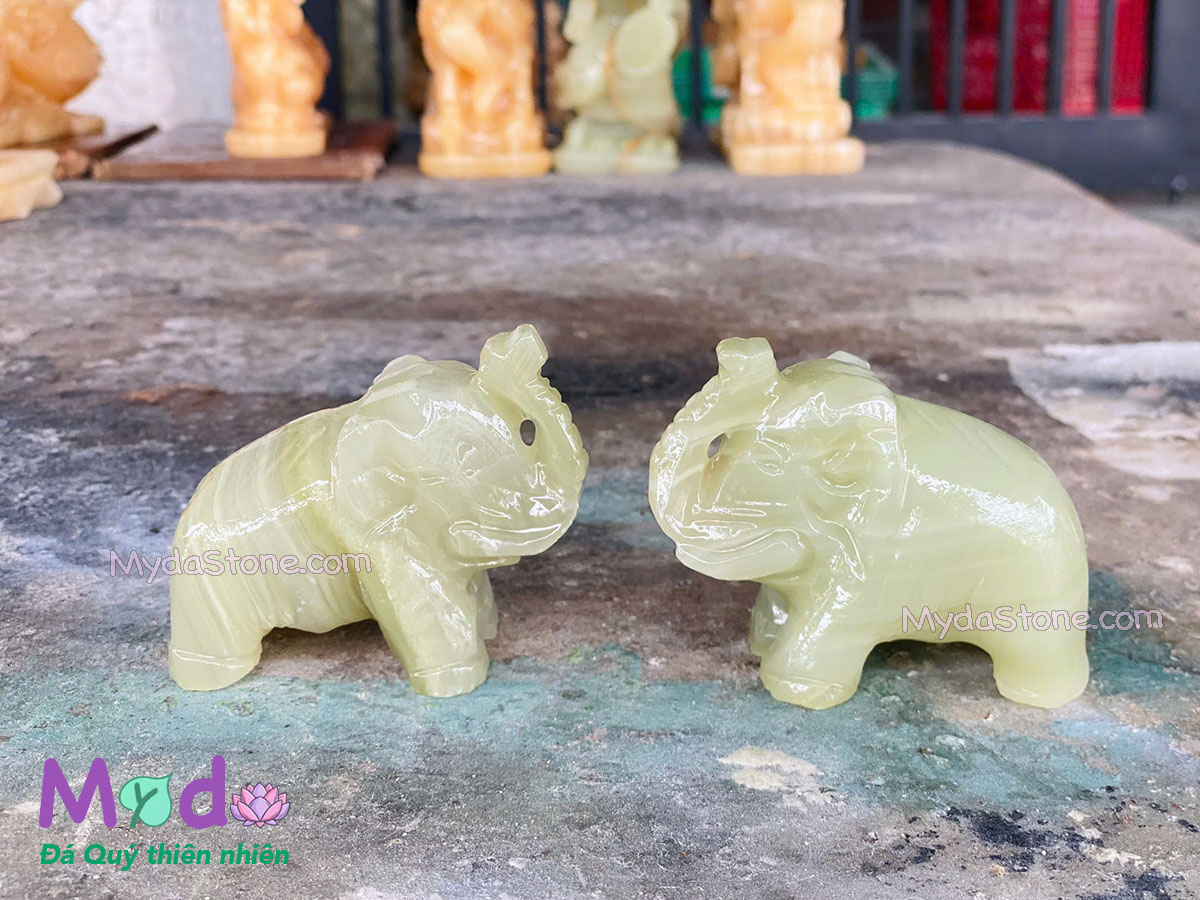 Tượng Voi đá Ngọc Xanh Pakistan