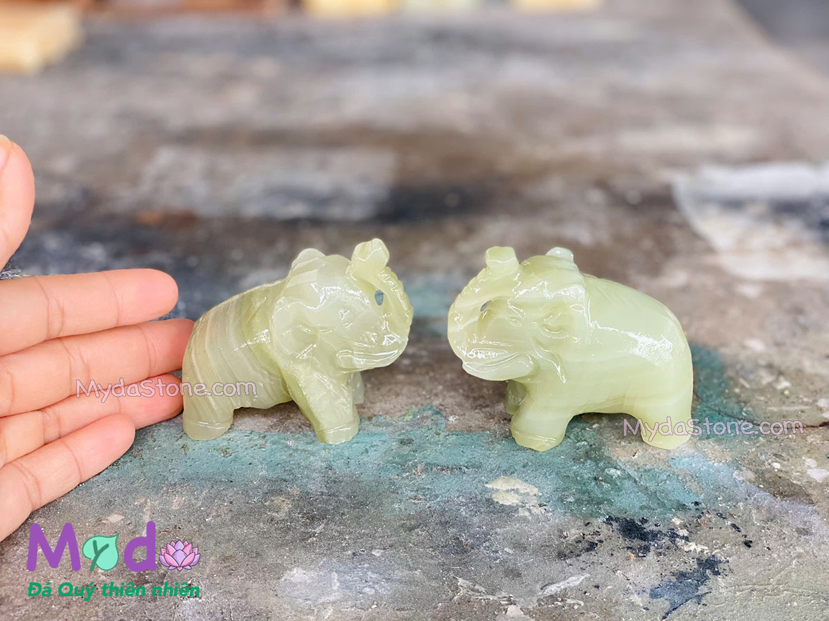 Tượng Voi đá Ngọc Xanh Pakistan