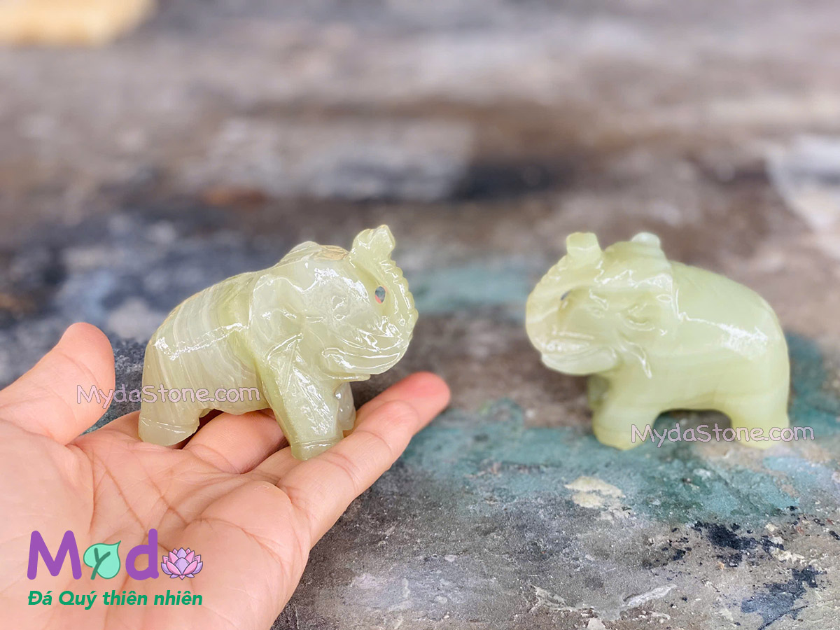 Tượng Voi đá Ngọc Xanh Pakistan