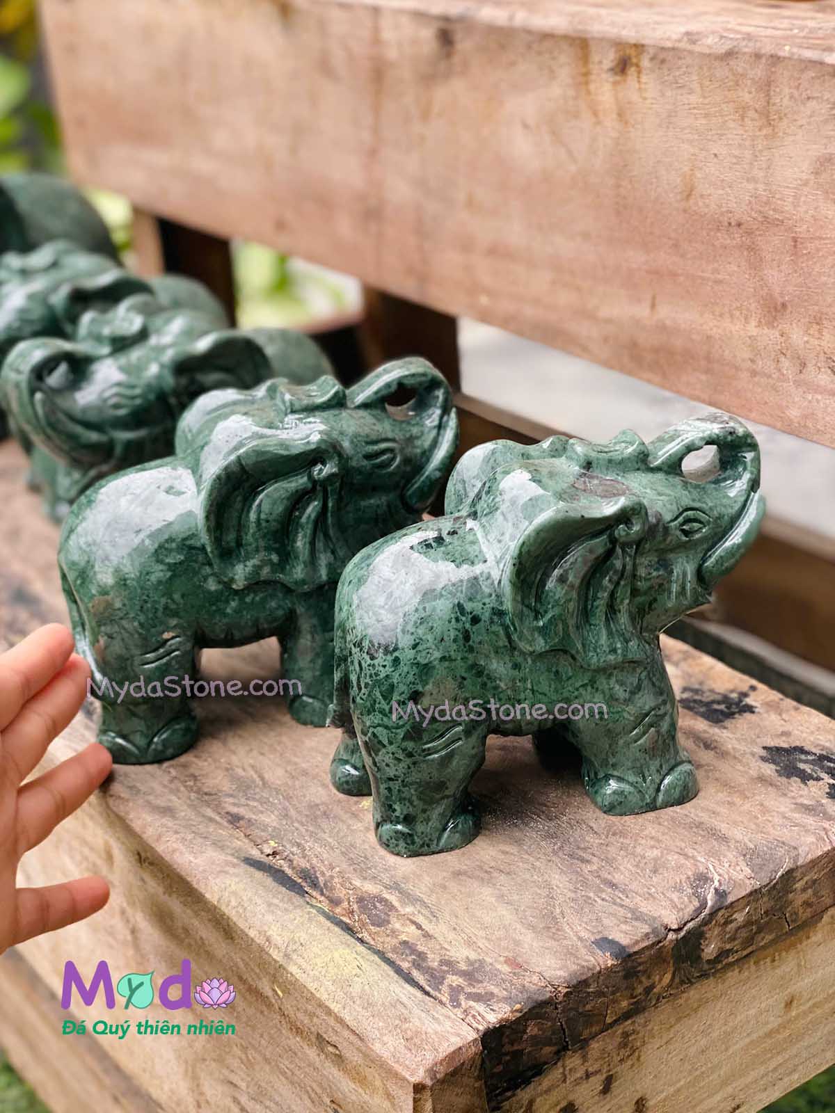 Tượng Voi Phong Thuỷ đá Xanh Ấn Độ