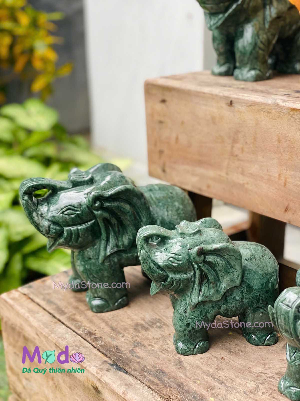 Tượng Voi Phong Thuỷ đá Xanh Ấn Độ
