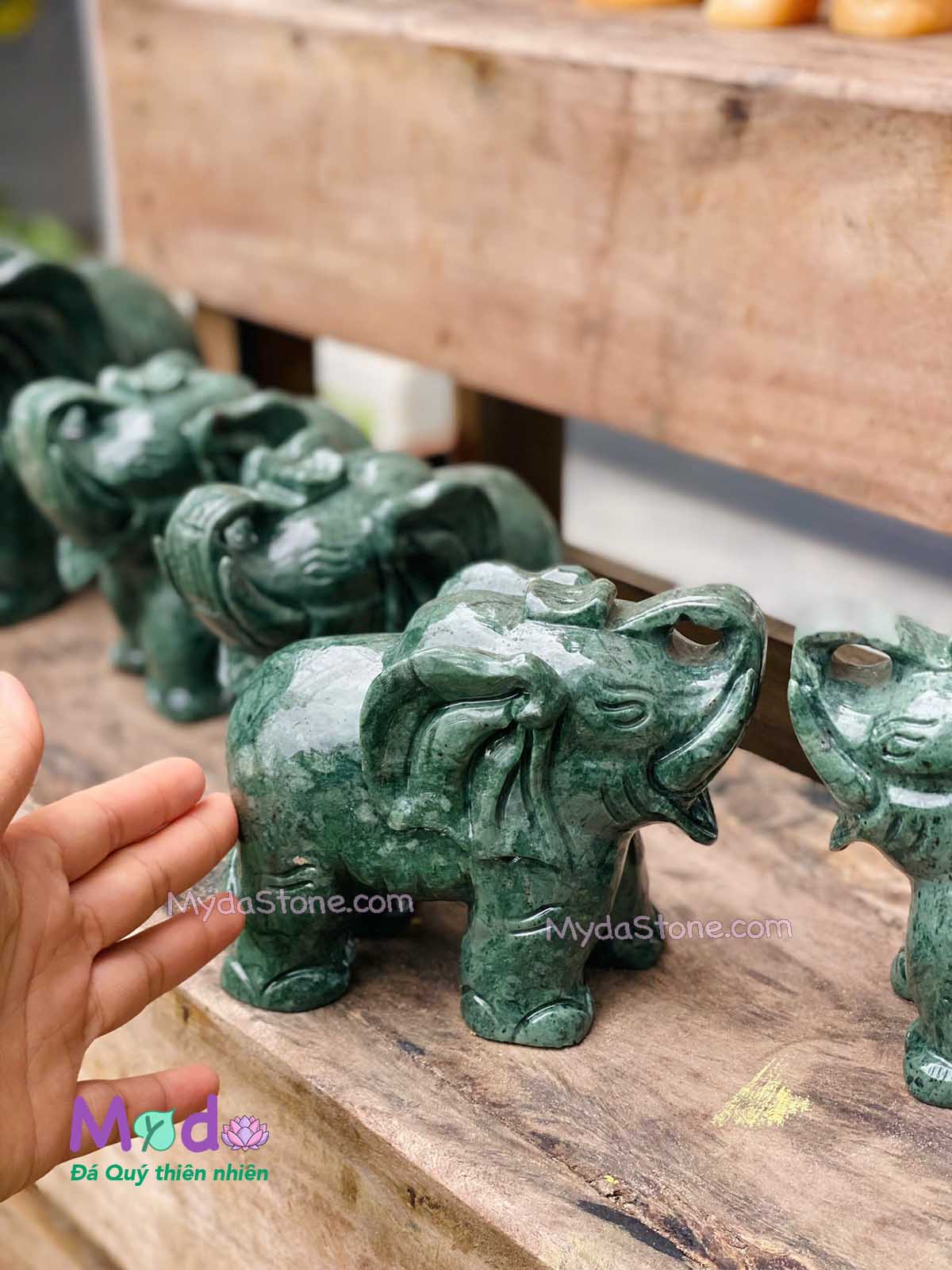 Tượng Voi Phong Thuỷ đá Xanh Ấn Độ