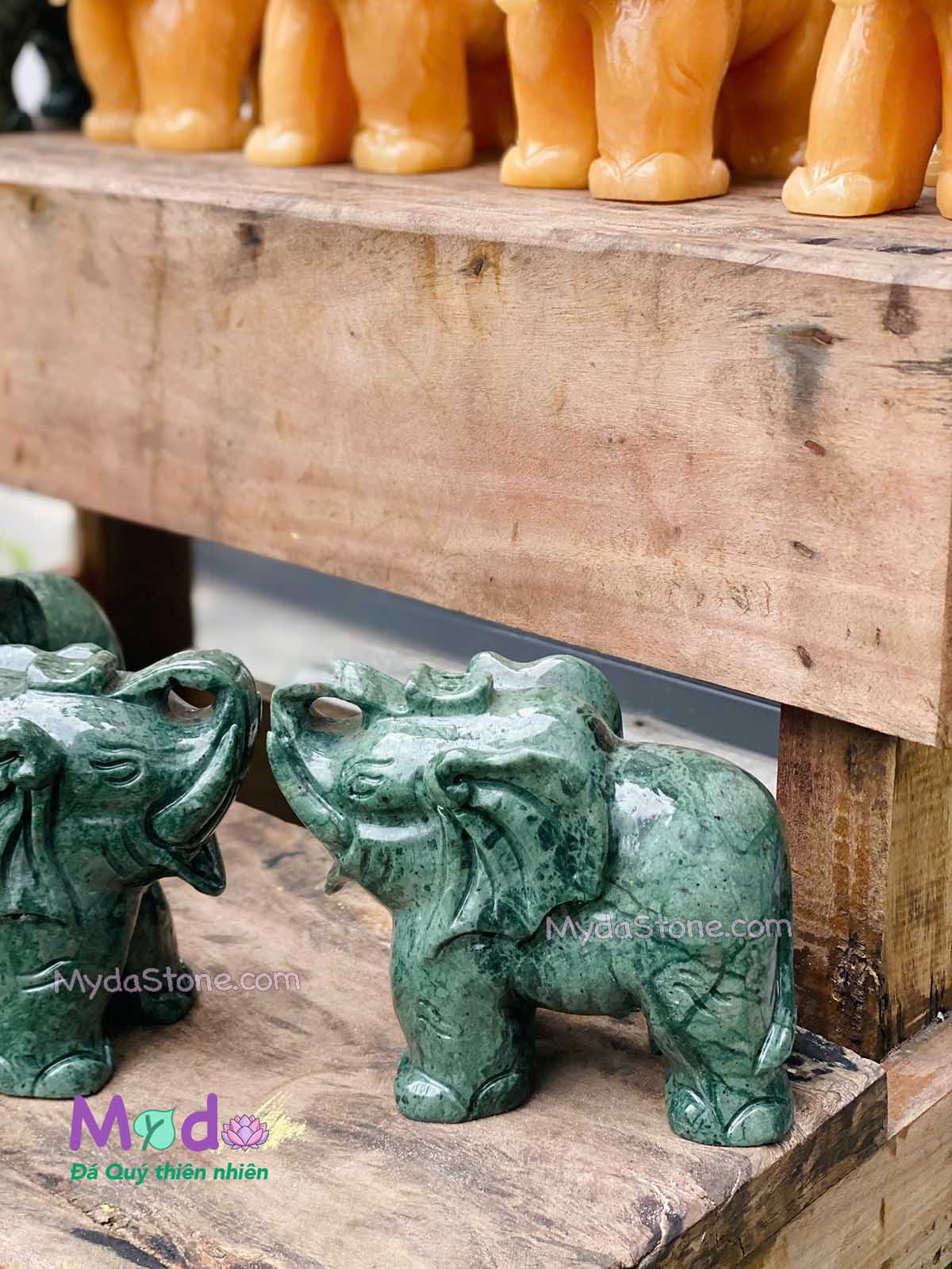 Tượng Voi Phong Thuỷ đá Xanh Ấn Độ