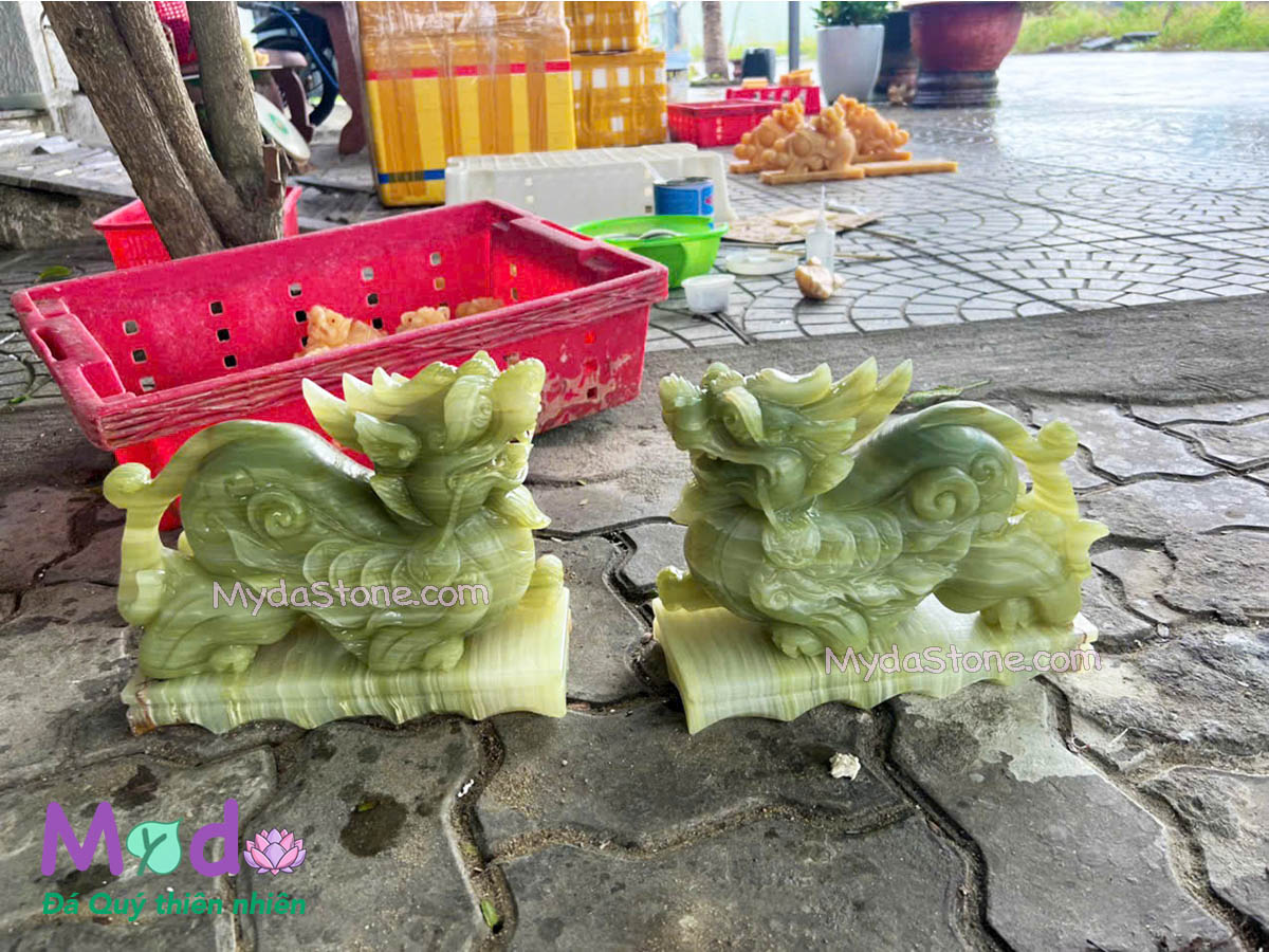 Tỳ Hưu Cánh Tiên đá Ngọc Xanh Pakistan