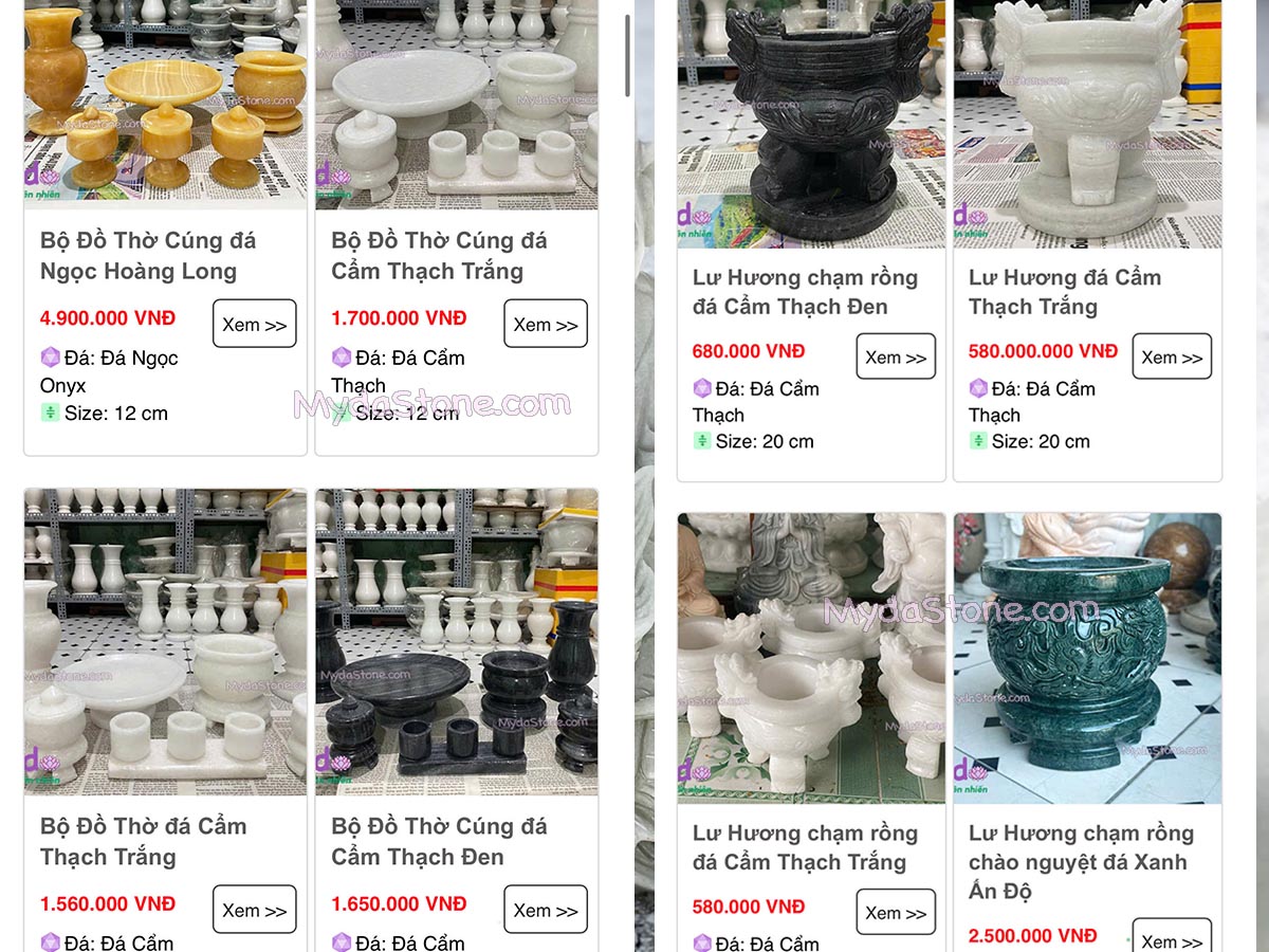 Lư Hương Đá, Đồ Thờ Đá tại Nghệ An
